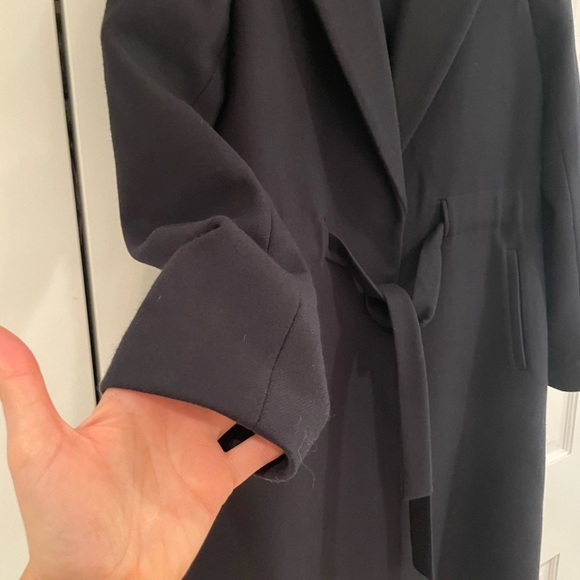 J Crew Women's Tie Waist Topcoat in Double
Serge Wool Black - Picture 6 of 11